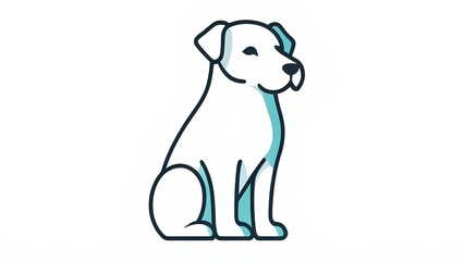 Simple dog icon with clean lines on a white background