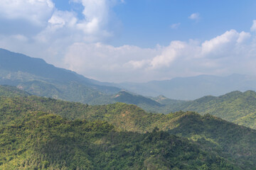 Fototapeta premium Landscape view mountains ranges in Khao Kho national park, Phetchabun province, Thailand 