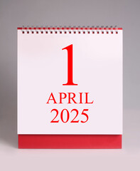 April 2025 desk calendar