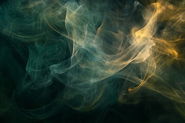 Obraz premium Swirling, colorful smoke patterns against a dark background, providing a mysterious and artistic texture for digital overlays. 