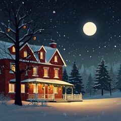 Christmas tree in front of a house