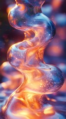 Naklejka premium A swirling, luminescent abstract formation with vibrant colors.