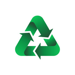 Fototapeta premium green recycling symbol. green recycle rotation arrow design icon.vector illustration