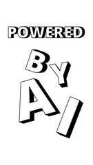 POWERED BY AI. ARTIFICIAL INTELLIGENCE SHADOW TEXT.