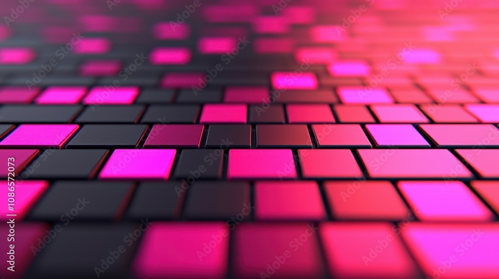Aufkleber abstract background with vibrant pink and black tiles arranged in a grid pattern creating a modern, 