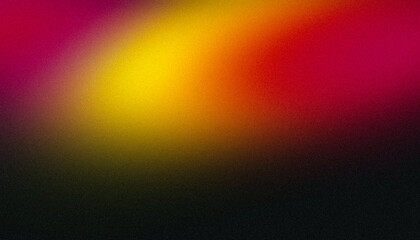 Abstract glowing color gradient grainy background. Dark red magenta orange black color noisy gradient, vibrant color flow, wave shaped, bright, shine, noise texture backdrop design