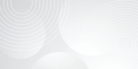 Naklejka premium White geometric abstract background. Line circles style concept for poster, banner design. Modern graphic deisgn element. Overlay on bright space with lines effect decoration. Vector EPS 10