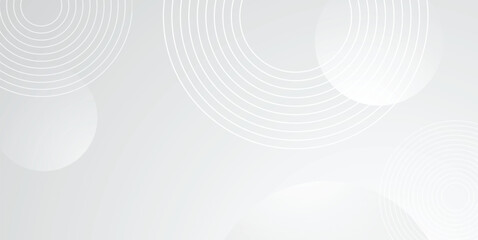 White geometric abstract background. Line circles style concept for poster, banner design. Modern graphic deisgn element. Overlay on bright space with lines effect decoration. Vector EPS 10