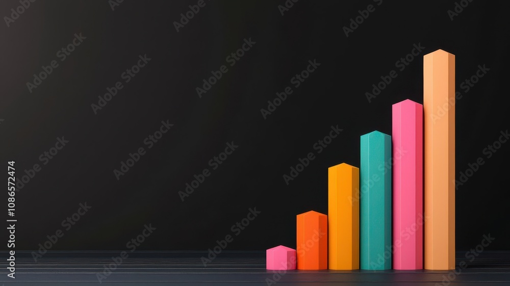 Poster cost of capital concept. 3d visual of a layered bar chart showing interest rate changes and their pr