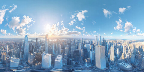 HDRI of a futuristic urban skyline