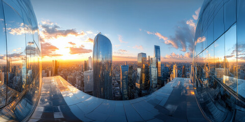 HDRI of a futuristic urban skyline