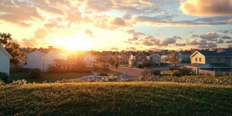 Fototapeta na wymiar HDRI of a quiet suburban neighborhood