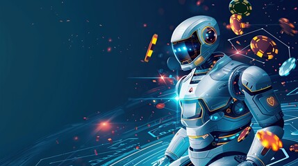 Fototapeta premium Creative Robot AI Interface Crafted for Advanced High-Tech Applications