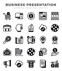 Business Presentation icons set. Vector illustration.