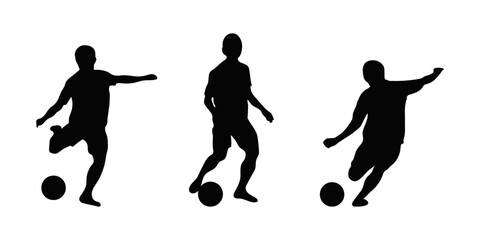 vector illustration of football players silhouettes on white background