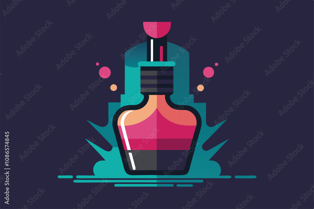 Poster a visually striking design showcases a colorful bottle highlighted by clever negative space techniqu