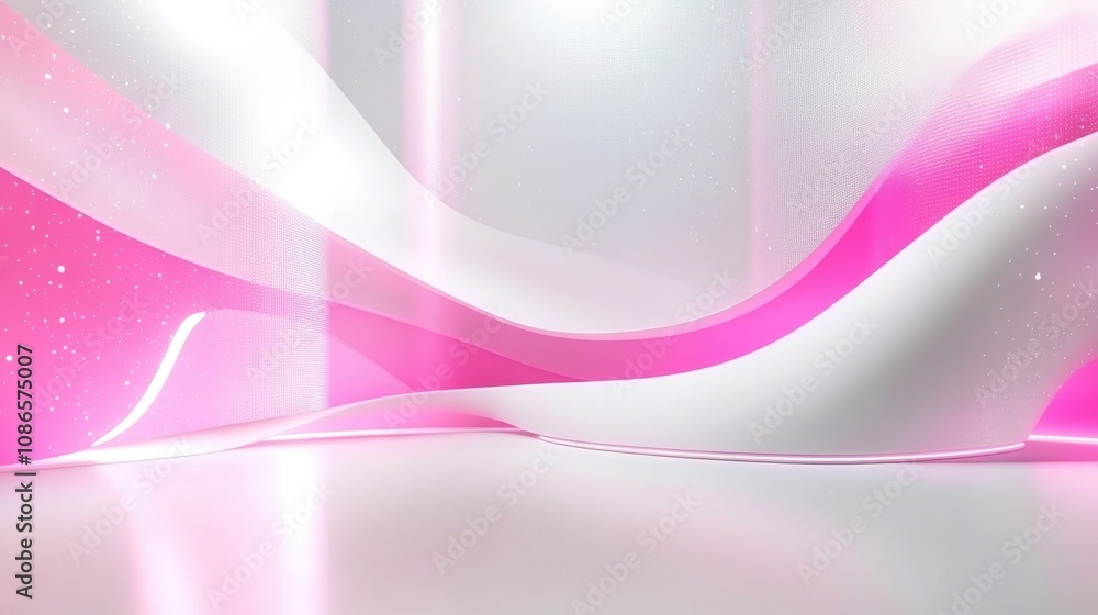 Aufkleber beautiful abstract background design with flowing pink and white waves creating a vibrant backdrop f