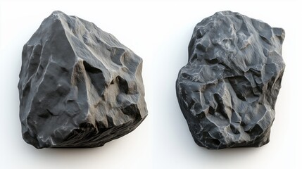 Fototapeta premium Coal on Isolated White Background