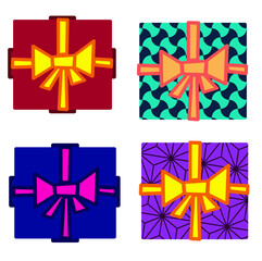 set gift box icon