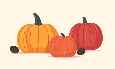 pumpkin autumn hand drawn vector illustration