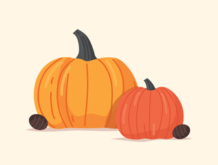 pumpkin autumn hand drawn vector illustration