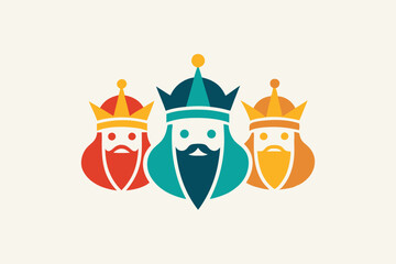 Abstract minimalist icons celebrating three kings day