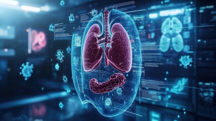 Critical illness insurance documents floating above internal organs and protective shield in a 3D rendering.