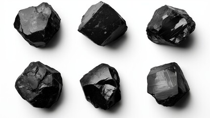 Coal on Isolated White Background