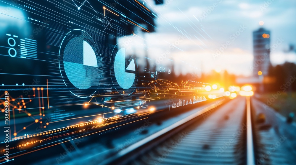 Poster dynamic visualization of energy efficiency metrics with data analytics overlaid on a transportation 