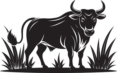 Zebu vector illustration silhouette transprant background