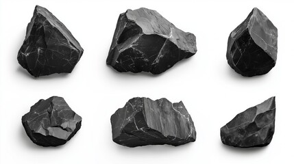 Fototapeta premium Coal on Isolated White Background