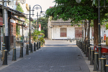Obraz premium Kota Lama or Old City, Semarang downtown street with old historical building