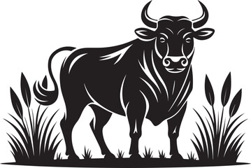 Zebu vector illustration silhouette transprant background