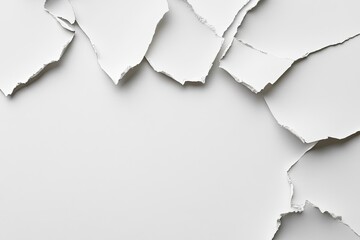 A white background with torn paper on it