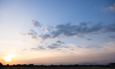 Beautiful sky and cloud at high. Landscape include space, light of nature, sunset, sunrise, horizon...