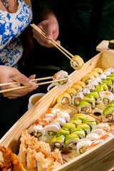 ship of Set maki sushi rolls nikkei japanese food 