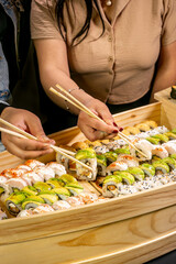 ship of Set maki sushi rolls nikkei japanese food 