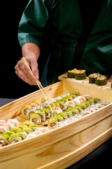 ship of Set maki sushi rolls nikkei japanese food 