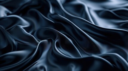 Obraz premium Dark Blue Silk Fabric Draped in Soft Waves