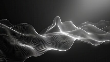 Fototapeta premium Abstract White Wave Particle Flow Design