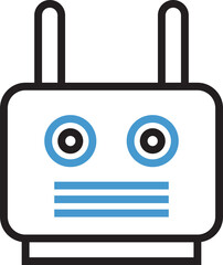 Robot Head Line Icon