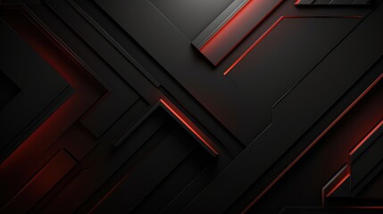 Abstract Black And Red Geometric Design