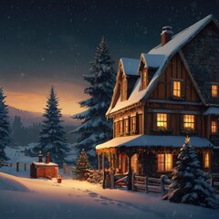 Christmas tree in front of a house