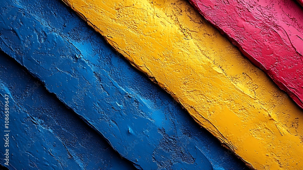 Poster dynamic clash of contrasting colors and shapes in an abstract composition showcasing vibrant texture
