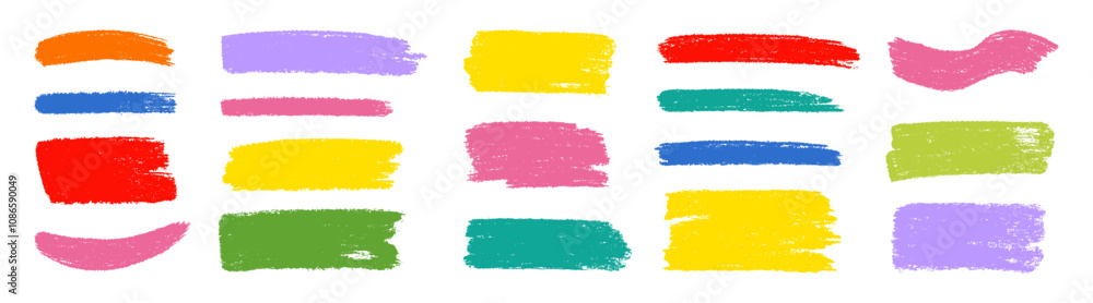 Poster Brush box paint background frame. Brush paint stroke for text box square frame. Vector hand drawn banner background set for highlight design graphic element. Square banner stroke vector illustration.