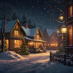 Christmas tree in front of a house