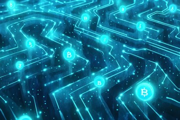 Fototapeta premium Asset Blockchain Pathways, Digital Asset Tokenization
