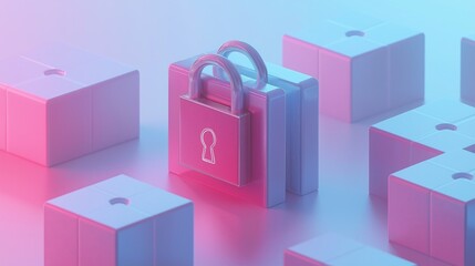 Digital Security and Privacy Isometric Illustration