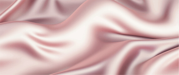 Light smooth elegant pink silk fabric background. Textile texture. Vector illustration	