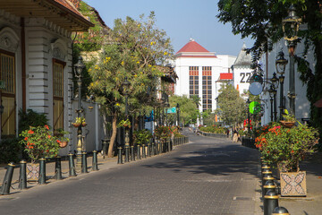 Kota Lama or Old City, Semarang downtown street with old historical building